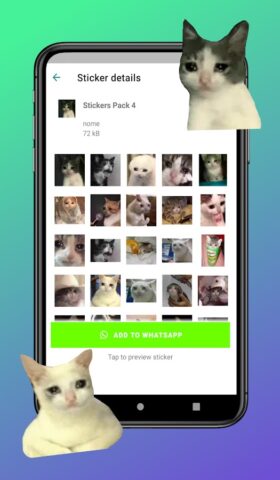 Кошачьи наклейки WhatsApp для Android — скриншот 3