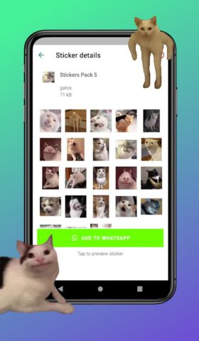 Кошачьи наклейки WhatsApp для Android — скриншот 4