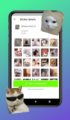 Кошачьи наклейки WhatsApp для Android — скриншот 5