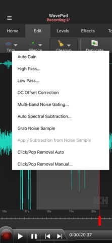 WavePad Music and Audio Editor для iOS — скриншот 2