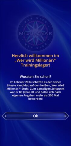 Wer wird Millionär? Training для Android — скриншот 1