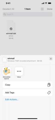 Winmaildat Opener для iOS — скриншот 2