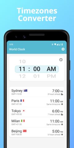 World Clock — Timezones Widget для Android — скриншот 1
