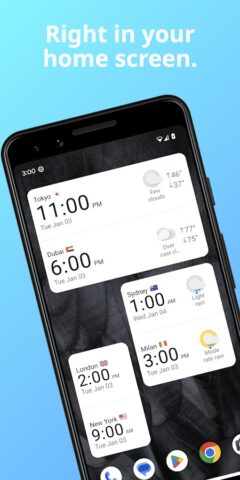 World Clock — Timezones Widget для Android — скриншот 2
