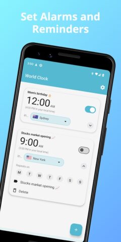 World Clock — Timezones Widget для Android — скриншот 3