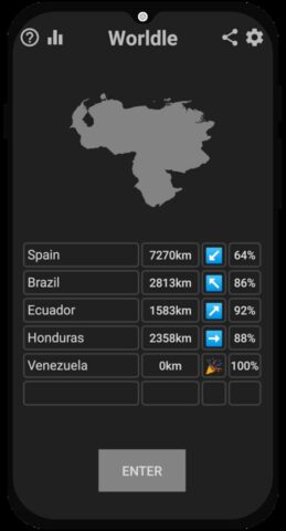 Worldle — угадай страну для Android — скриншот 2
