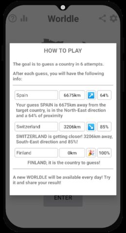 Worldle — угадай страну для Android — скриншот 4