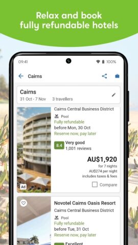 Wotif Hotels & Flights для Android — скриншот 3