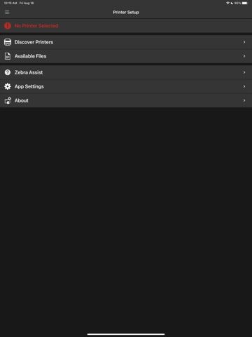 Zebra Printer Setup Utility для iOS — скриншот 1