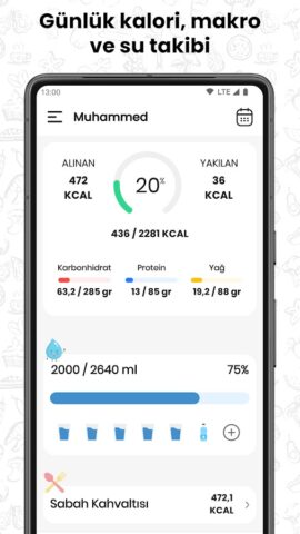 Kilo Verme — Kalori ve Diyet для Android — скриншот 1