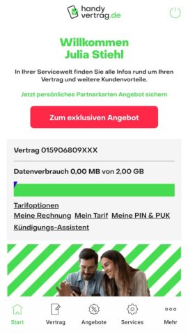 handyvertrag.de Servicewelt для Android — скриншот 1