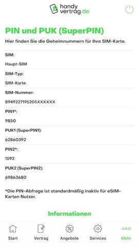 handyvertrag.de Servicewelt для Android — скриншот 3