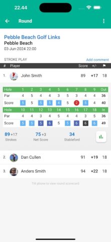 mScorecard — Golf Scorecard для Android — скриншот 2
