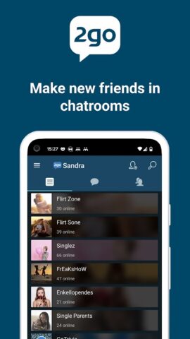 2go Chat — Chat Rooms & Dating для Android — скриншот 1