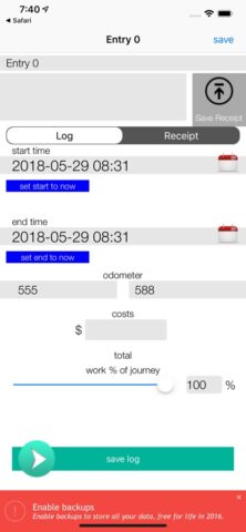 ATO Vehicle Logbook для iOS — скриншот 2