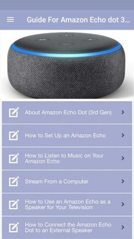 Amazon Echo Dot 3rd Gen Guide для Android — скриншот 1