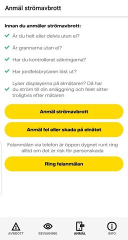 Avbrottsinfo для Android — скриншот 3