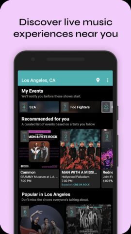 Bandsintown Concerts для Android — скриншот 3