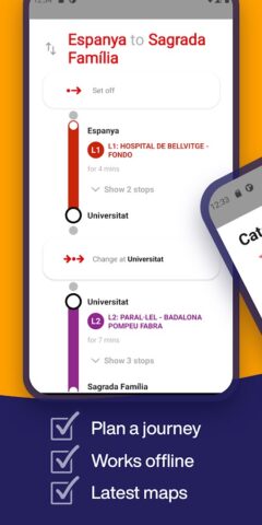 Barcelona Metro Map & Routing для Android — скриншот 3