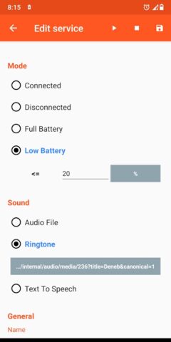 Battery Sound Notification для Android — скриншот 3