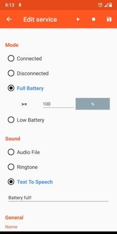 Battery Sound Notification для Android — скриншот 5