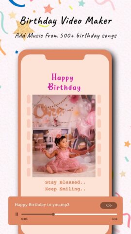 Birthday Video Maker для Android — скриншот 4