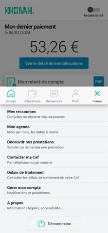Caf — Mon Compte для Android — скриншот 2