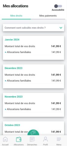 Caf — Mon Compte для Android — скриншот 4