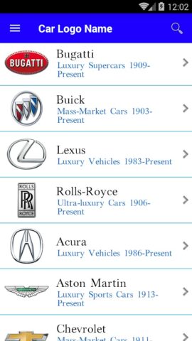 Car Logo Name для Android — скриншот 4