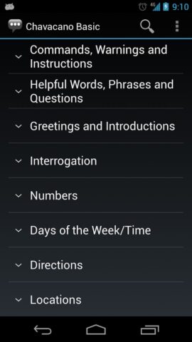 Chavacano Basic Phrases для Android — скриншот 1