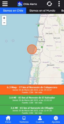Chile Alerta — En tiempo real для Android — скриншот 2