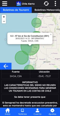 Chile Alerta — En tiempo real для Android — скриншот 3