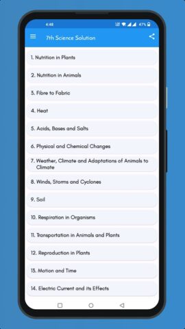 Class 7 Science NCERT Solution для Android — скриншот 1