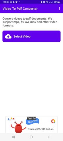 Convert Video To Pdf File для Android — скриншот 1