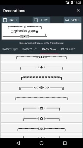 Cool text and symbols для Android — скриншот 5