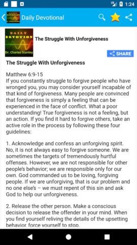 Dr. Charles Stanley Devotional для Android — скриншот 2