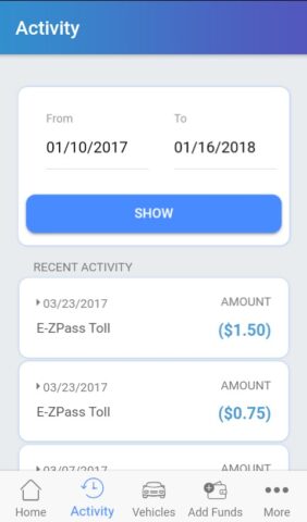 EZ Tolls MA для Android — скриншот 2