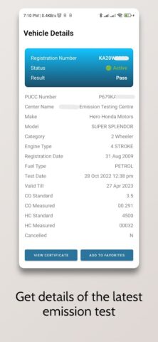 Emission Certificate Karnataka для Android — скриншот 2