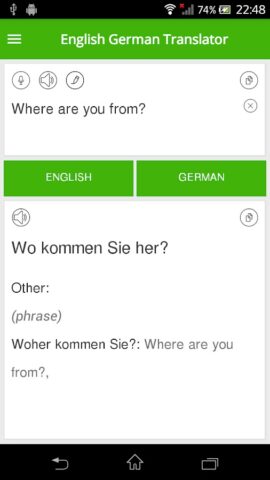 English German Translator для Android — скриншот 1