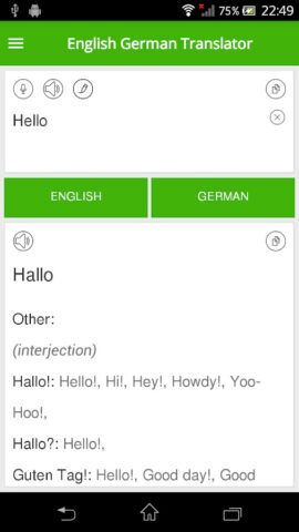 English German Translator для Android — скриншот 3