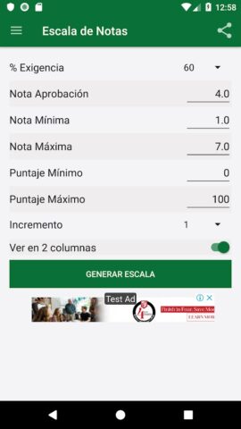 Escala de Notas для Android — скриншот 1