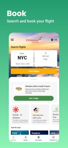 Ethiopian Airlines для Android — скриншот 1