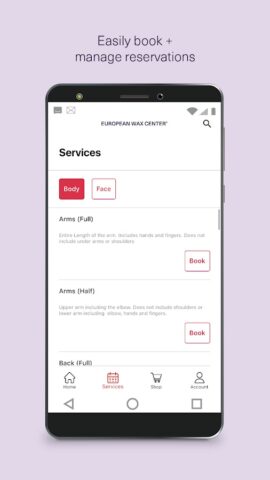 European Wax Center для Android — скриншот 3