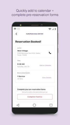 European Wax Center для Android — скриншот 4