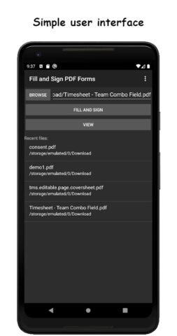 Заполняйте и подписывайте PDF для Android — скриншот 1