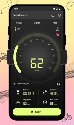 GPS Speedometer: Route Tracker для Android — скриншот 1