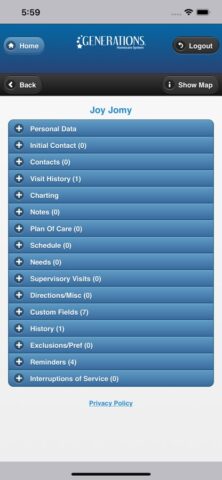 Generations Homecare System для iOS — скриншот 2