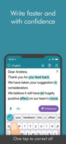 Ginger Writer для iOS — скриншот 1