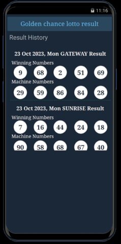 Golden Chance Lotto Result для Android — скриншот 4