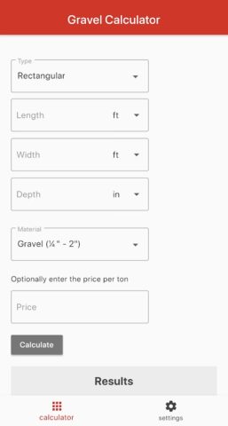 Gravel Calculator для Android — скриншот 1